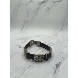 Harley Davidson Brown Leather Charm Bracelet